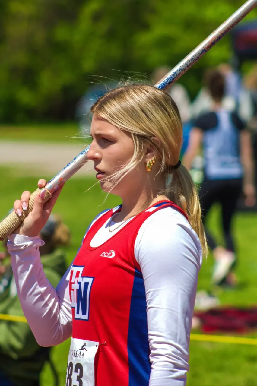 Finleigh Kane throwing the javelin